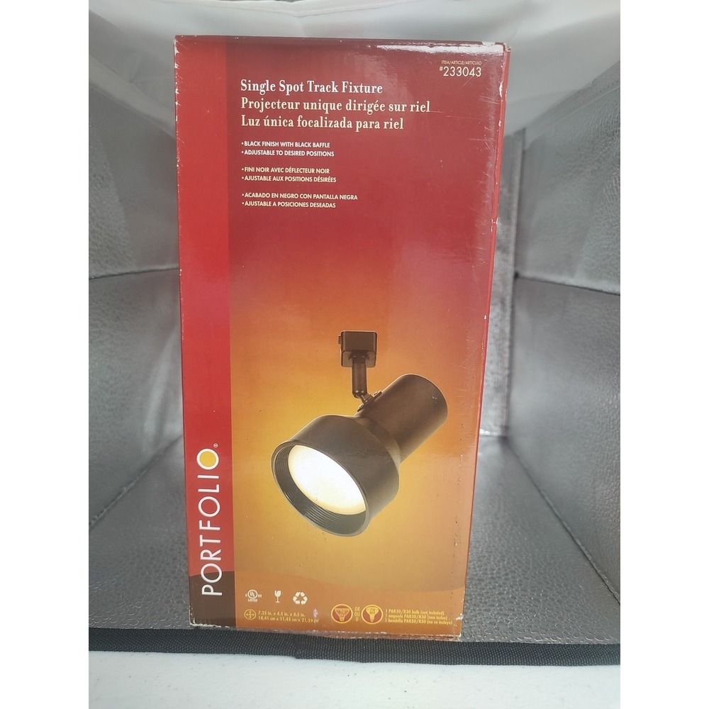 Portfolio Single Spot Track Fixture Spotlight ~ Black 0233043 Adjustable Light